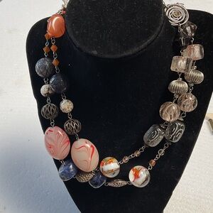 Chicos Multi-Color Glass Bead Statement Necklace - Unbranded